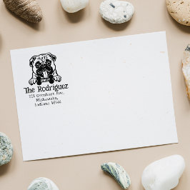 Mops Dog, benutzerdefinierte Rücksendeadresse Gummistempel