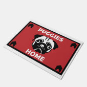 Mops Dog Besitzer Zuhause Doormat Fußmatte (Schrägansicht)