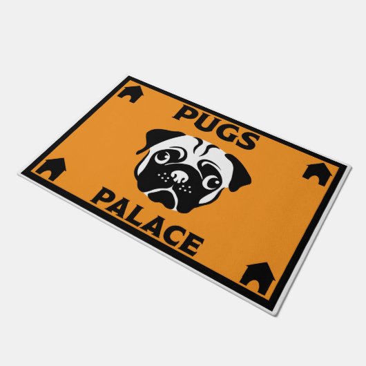 Mops Dog Besitzer Zuhause Doormat Fußmatte (Schrägansicht)
