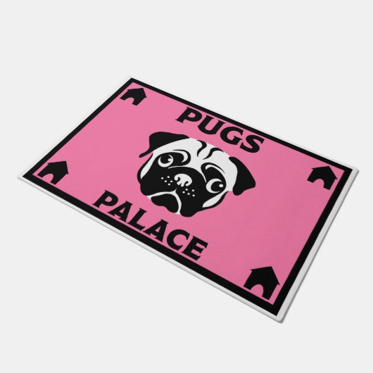 Mops Dog Besitzer Zuhause Doormat Fußmatte (Schrägansicht)