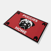 Mops Dog Besitzer Zuhause Fußmatte (Schrägansicht)