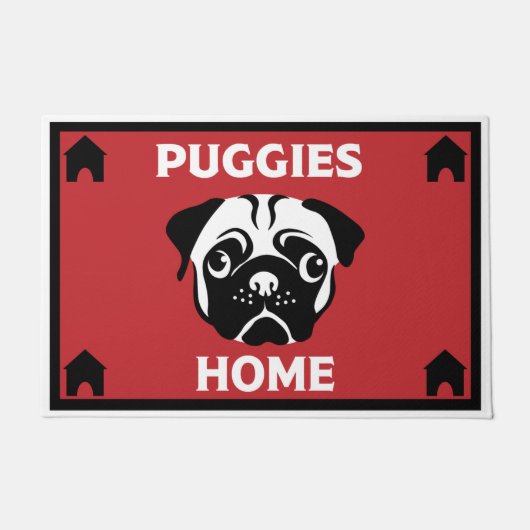 Mops Dog Besitzer Zuhause Fußmatte (Vorderseite)