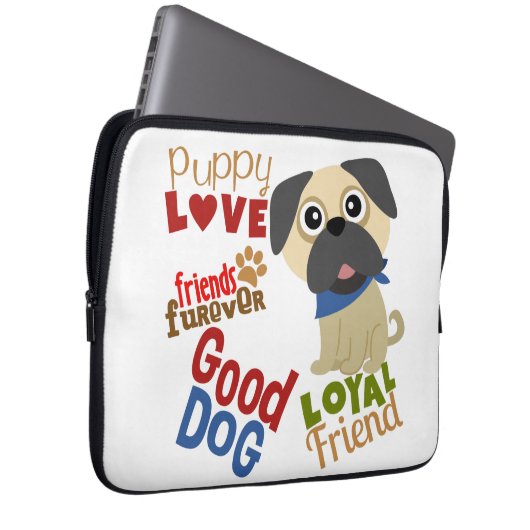 Mops Dog Bester Freund Laptopschutzhülle (Vorne Rechts)