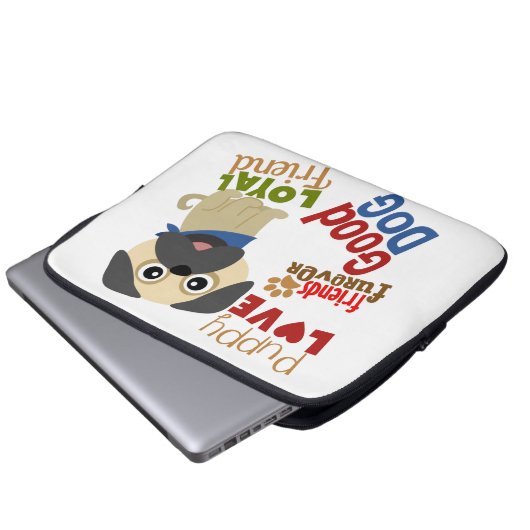 Mops Dog Bester Freund Laptopschutzhülle (Vorne Knopf)