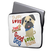 Mops Dog Bester Freund Laptopschutzhülle (Vorderseite Links)