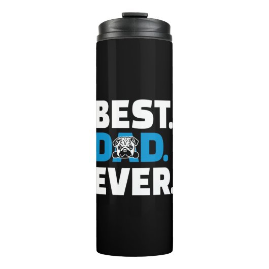 Mops Dog Bester Vater je Thermosbecher (Vorderseite)