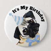 Mops Dog Birthday Button (Vorderseite)
