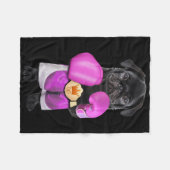 Mops Dog Boxing Funny Fitness Gym Workout Fleecedecke (Vorderseite (Horizontal))