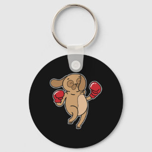 Mops Dog Boxing Schlüsselanhänger