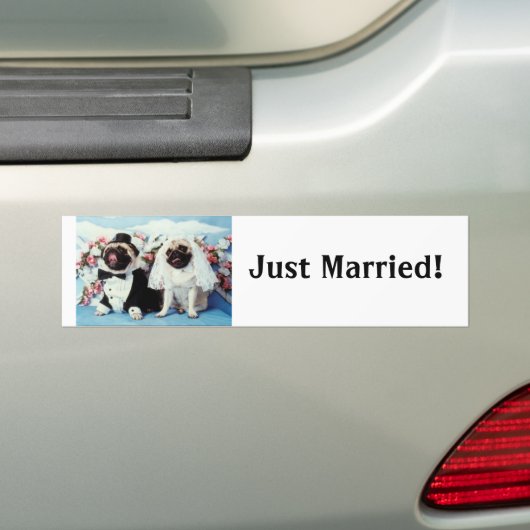 Mops Dog Bride & Groom Wedding Autoaufkleber (Auf Auto)