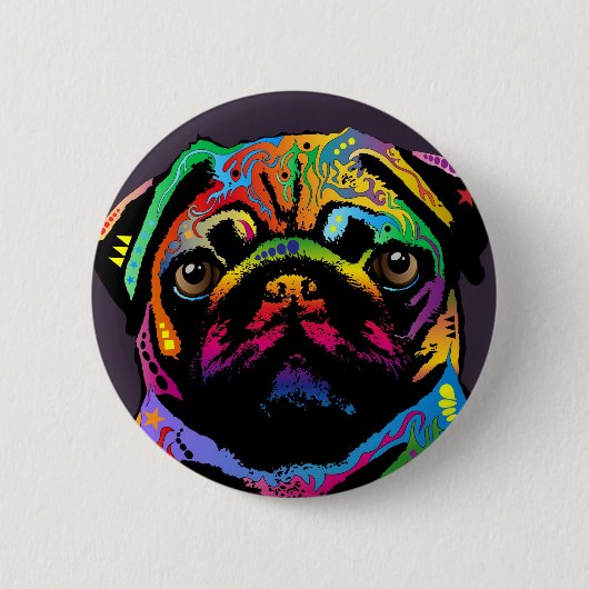 Mops Dog Button (Vorderseite)
