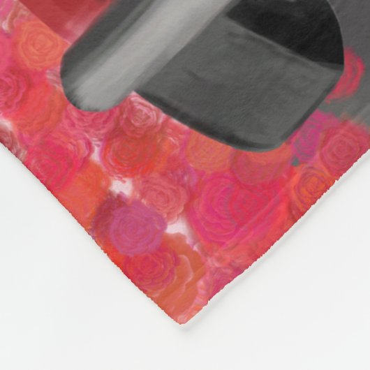 Mops Dog Car mit Herzvalentiner Fleecedecke (Ecke)