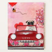 Mops Dog Car mit Herzvalentiner Planer (Rückseite)