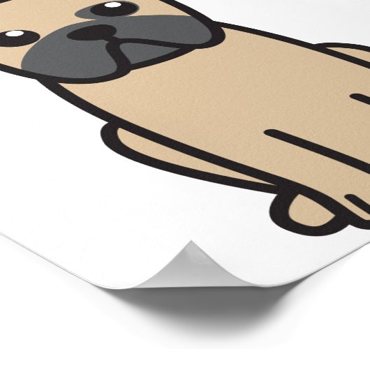 Mops Dog Cartoon Poster (Ecke)