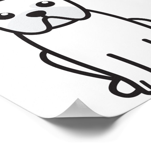 Mops Dog Cartoon Poster (Ecke)