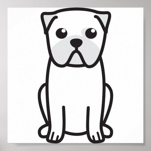 Mops Dog Cartoon Poster (Vorne)