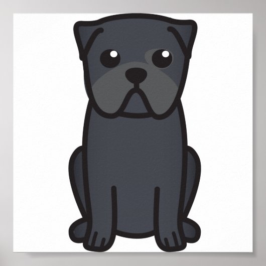 Mops Dog Cartoon Poster (Vorne)