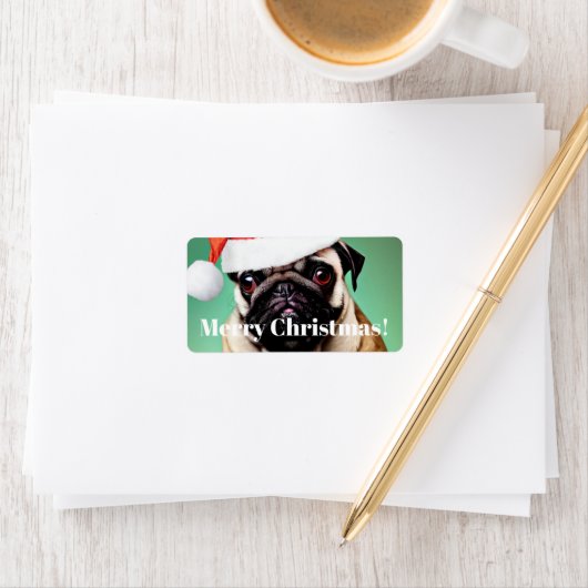 Mops Dog Christmas Adressaufkleber (Insitu)