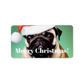 Mops Dog Christmas Adressaufkleber (Vorne)