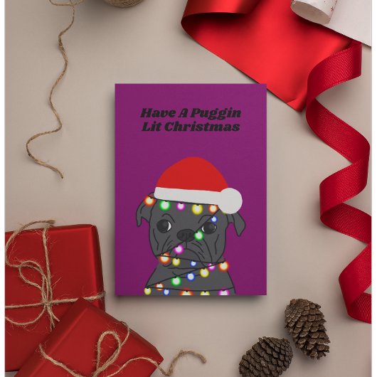 Mops Dog Christmas Feiertagskarte