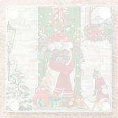 Mops Dog Christmas Glasuntersetzer (Rückseite)