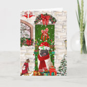 Mops Dog Christmas Karte (Vorderseite)