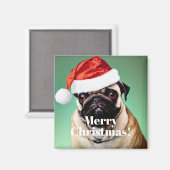 Mops Dog Christmas Magnet (Vorderseite/Rückseite)