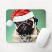 Mops Dog Christmas Mousepad (Mit Mouse)