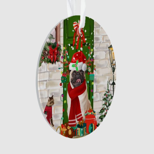 Mops Dog Christmas Ornament (Vorderseite)