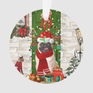Mops Dog Christmas Ornament