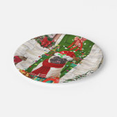 Mops Dog Christmas Pappteller (Schrägansicht)