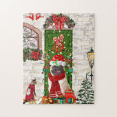 Mops Dog Christmas Puzzle (Vertikal)