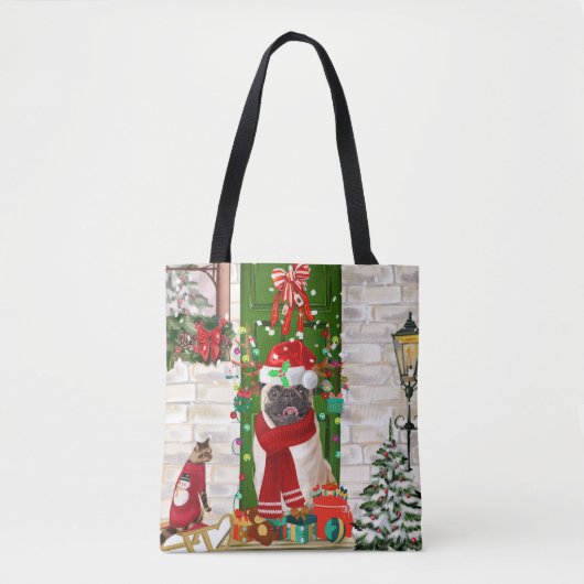 Mops Dog Christmas Tasche (Vorderseite)
