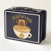 Mops Dog Coffeine Lover Design Metall Brotdose (Rückseite)