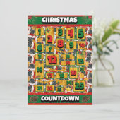 Mops Dog Countdown Weihnachtskalender Feiertagskarte (Stehend Vorderseite)