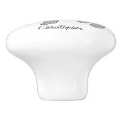 Mops Dog Design Personalisiert Keramikknauf (Seitenansicht)