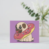 MOPS DOG DONUT POSTCARDS POSTKARTE (Stehend Vorderseite)
