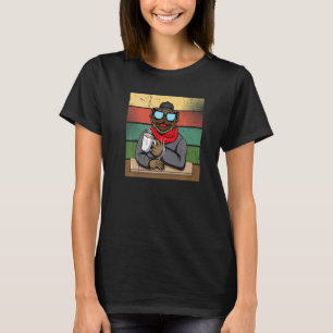Mops Dog Drink Kaffee Vintag Retro T-Shirt