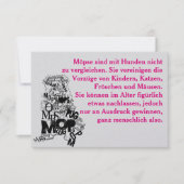 Mops Dog Einladungen (Vorderseite)