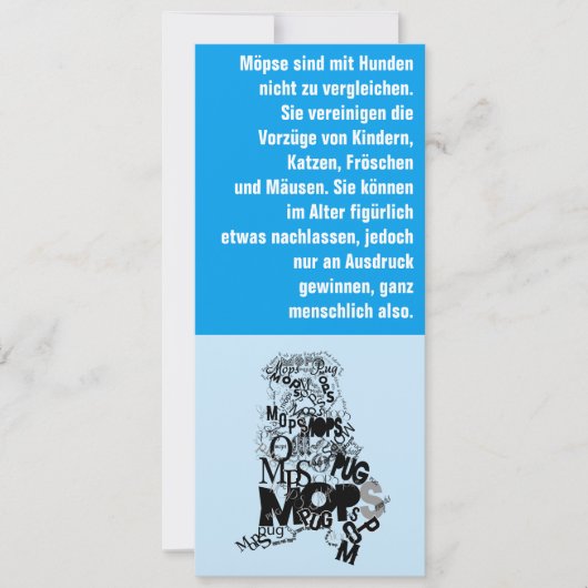 Mops Dog Einladungen (Vorderseite)