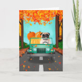 Mops Dog Fall Pumpkin Karte (Vorderseite)