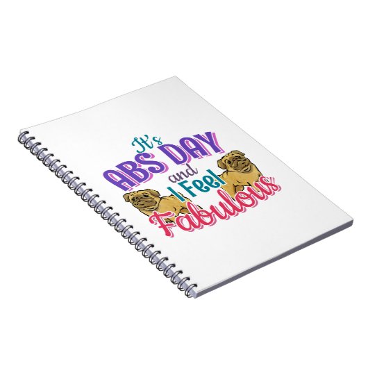 Mops Dog - Fantastisches abs Day Gym Workout Zitat Notizblock (Rechte Seite)