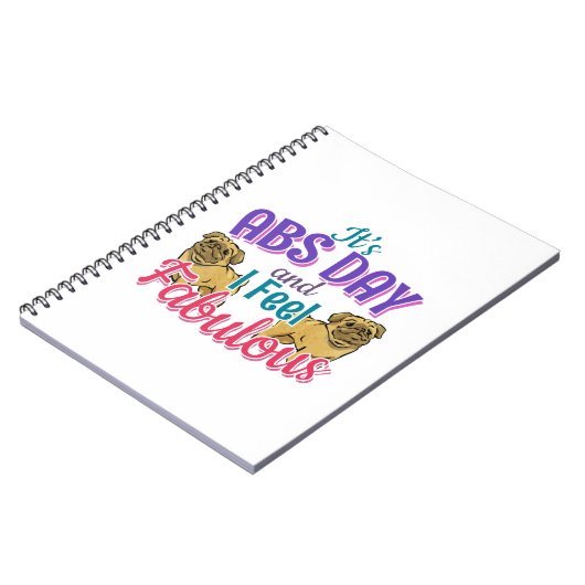 Mops Dog - Fantastisches abs Day Gym Workout Zitat Notizblock (Linke Seite)