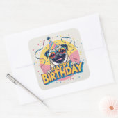 Mops Dog farbenfroh Quadratischer Aufkleber (Umschlag)