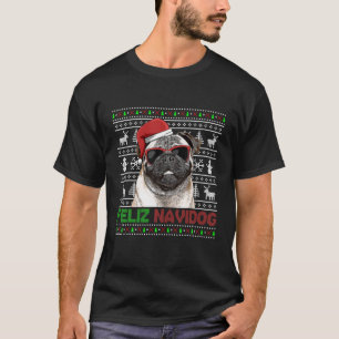 Mops Dog Feliz Navidog Funny T-Shirt