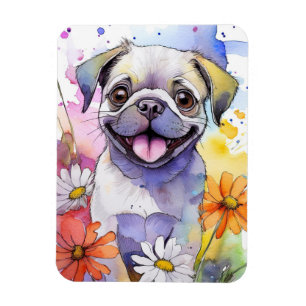 Mops Dog Foto Magnet