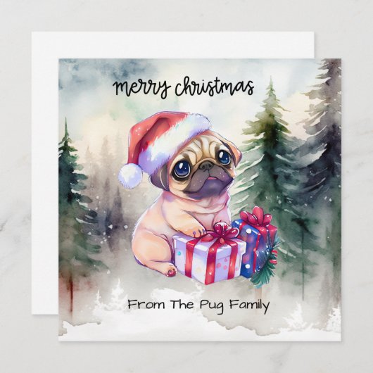 MOPS Dog Frohe Weihnachten (Vorne/Hinten)