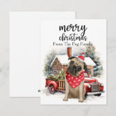 MOPS Dog Frohe Weihnachten auf Red Gold Marmor (Vorne/Hinten)