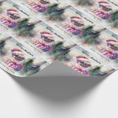 MOPS Dog Frohe Weihnachten Geschenkpapier (Ecke)