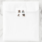 Mops Dog Funny 4 Pack Stickers (Tasche)